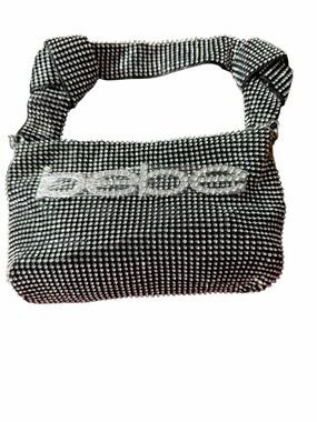 Bebe Caesars Crystal-Embellished Clutch - Black/Silver (MSRP $109)